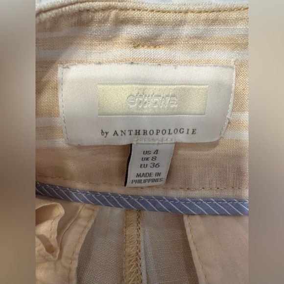 Anthropologie White and Tan Wide Leg Pants - Picture 10 of 12